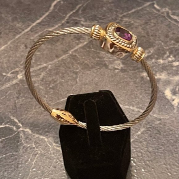Twisted Cable Bracelet Stainless purple - Picture 1 of 3